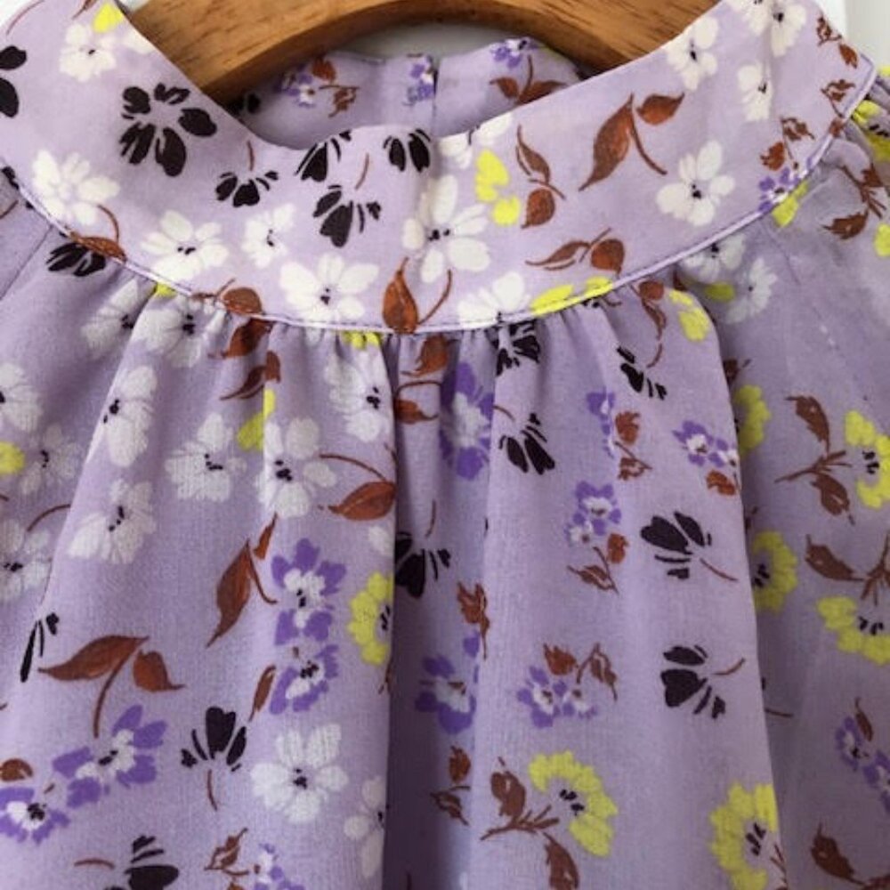 Ann Taylor Lavender Chiffon Ruffle Sleeve Blouse - Picture 3 of 5
